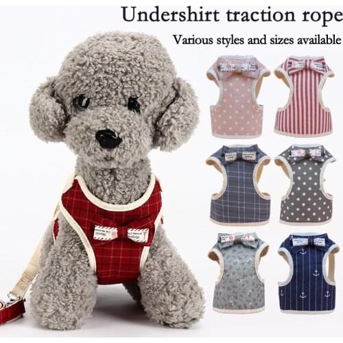 Pet Supplies Dog Leash Small Dogs Teddy Korean Undershirt Type Bow Evening Dress Chest Strap Pet Protection Chest Strap