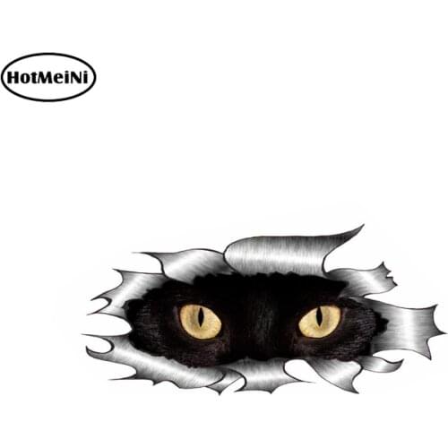 HotMeiNi Funny Car Sticker Black Cat Eyes Waterproof Peeking Voyeur Whole Body Car Styling Motorcycle sticker for All cars Decor