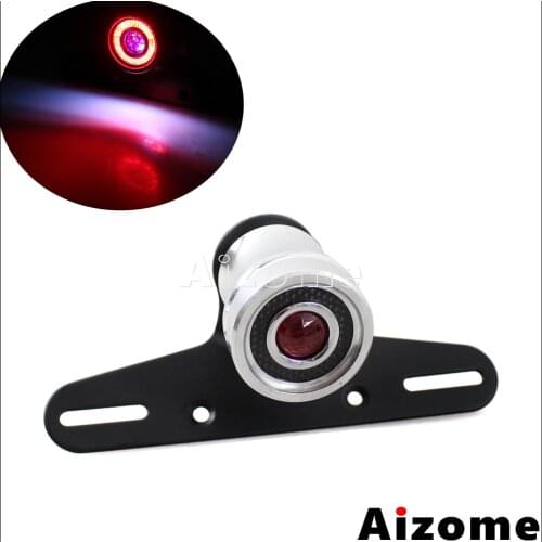 Motorcycle Lucas Style Tail Light LED Projector Lamp LED Taillight Vintage Stop Rear Light For Harley Cafe Racer Chopper Bobber