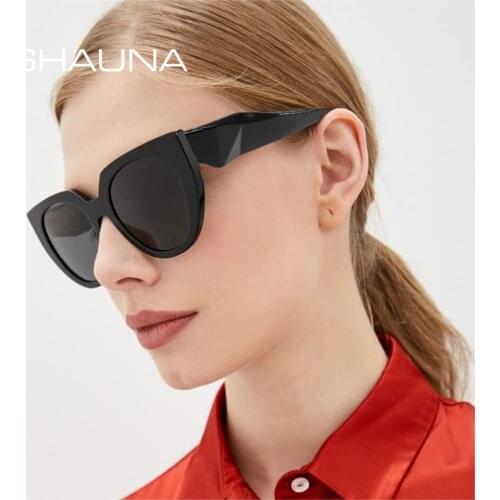 SHAUNA Retro Oversized Cat Eye Women Sunglasses Fashion Round Gradient Lens Eyewear Shades UV400 Men Leopard Sun Glasses