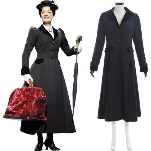 Jolly Holiday Costume Uniform Princess Cosplay English Nanny Dress Adult Womens Halloween Carnival Costume Cosplay
