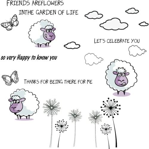 ZhuoAng Purple lamb and dandelion Clear Stamps/Card Making Holiday decorations For scrapbooking Transparent stamps 13*13cm