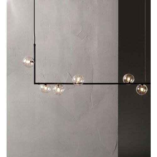 Gold Black Nordic Pendant Light Clear Glass Lampshade Hanging Lamp Dining Room Cafe Bar LED Pendant Lights Suspension Luminaire