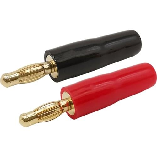 1/2/5Pcs 4MM Banana Plug Audio Cable Speaker CONNECTOR 4mm Banana Plug Jack amplifier speaker audio cable connector Free Welding