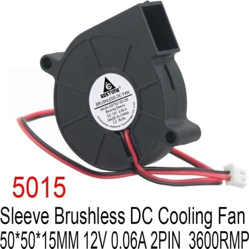 10PCS Gdstime 5cm DC 12V 2Pin Blower Fan 50mm x 15mm 5015S Centrifugal Turbo CoolerPC Case Computer Cooling axial Fan