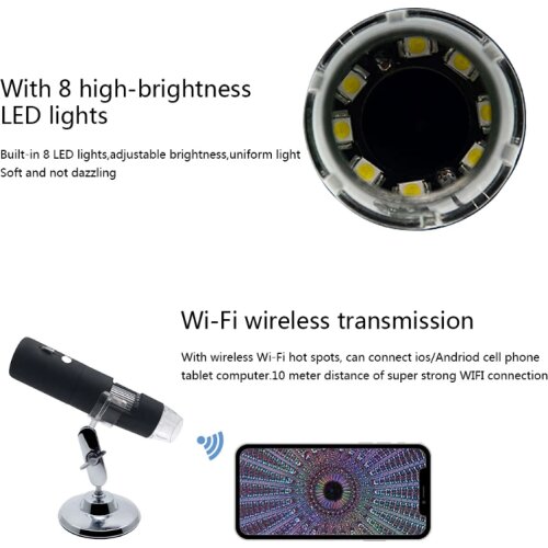 1080P WIFI Digital 1000x Microscope Magnifier Camera for Android ios iPhone iPad