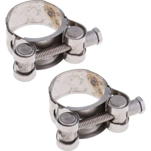2 Pieces Heavy Duty Exhaust Pipe Clip Stainless Steel for 29-31mm Muffler Silencer