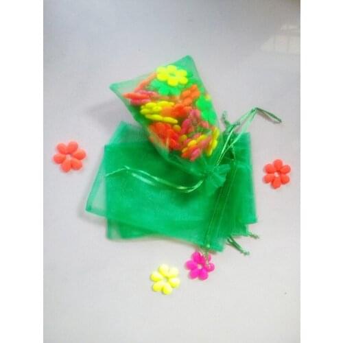 200pcs Grass green organza gift bags 10x15cm party bags for women event wed Drawstring bag Jewelry Display Bag diy accessories