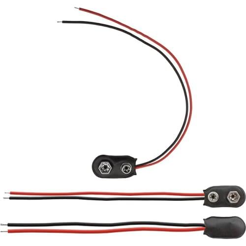 5Pcs PP3 MN1604 9V Battery Clips Snap Connector I Type Battery Clip Buckle Holder Cord Length 15CM