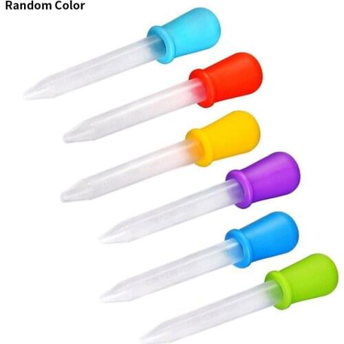 6pcs 5 ml Droppers Plastic Silicone Baby Pipettes Devices Infant Droppers Feeders Pipette Dropper For School Lab Supplies