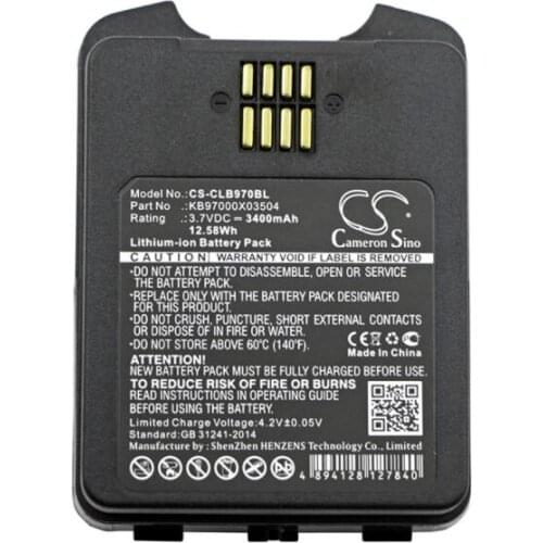 Cameron Sino 3400mAh battery for CIPHERLAB 9700 BA-0083A6 KB97000X03504 BarCode, Scanner Battery