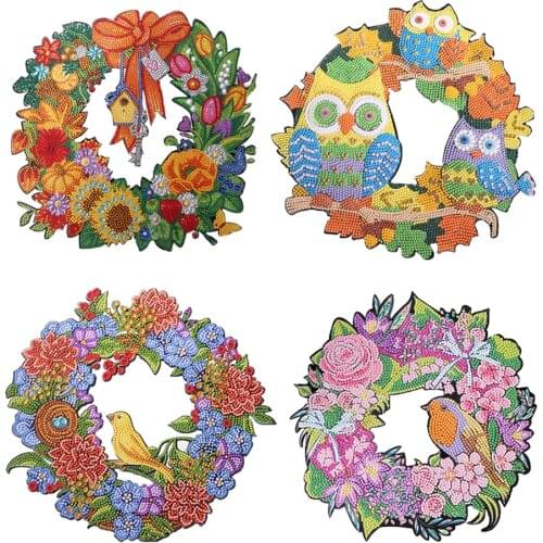 Diamond painting full diamond square rhinestone special-shaped diamond embroidery cross stitch wreath home decoration