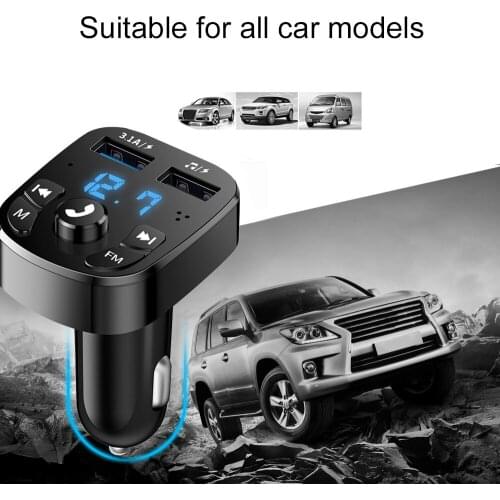 Hot Hands-free Bluetooth MP3 Car Charger FM Transmitter Wireless Dual Equipped Player Bluetooth LED Display Dual USB Car Charger