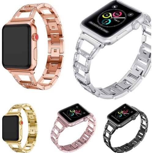 Apple stainless steel diamond band 40mm 44mm 38mm 42mm Iwatch series Se / 6 / 5 / 4 / 3 / 2 / 1 / Bracelet Apple watch t-band