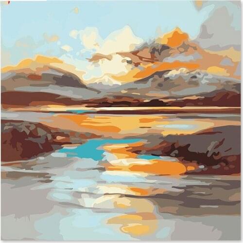 Famous Abstract sky Digital Draw on the canvas, digital DIY painting, decorating home coloring by numbers paint number