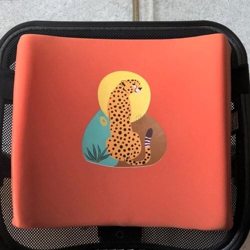 Custog Memory Foam Pillow Seat Cushion Waist Support Back Cushion For Office Chair Orthopedic Health Care Chair Pad Leopar