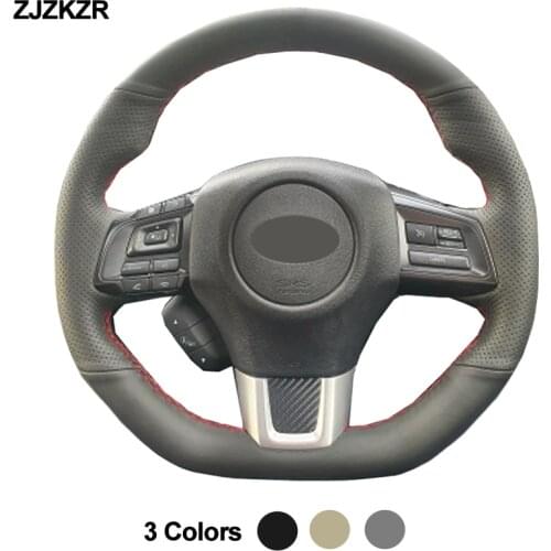 Black Beige Gray Car Auto Steering-Wheel Cover Wrap Hand Sewing For Subaru WRX (STI) 2015-2019 2020 2021 Levorg 2015 2016 -2021