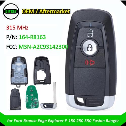 DIYKEY OEM / Aftermarket Smart Remote Key Fob 315MHz for Ford Edge Fusion F250 F350 F450 2017-18 OEM#:164-R8163 M3N-A2C93142300