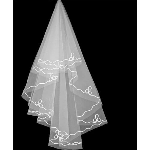 Elegant Brides Veil White Red Bridal Veil for Bride for Marriage Wedding Accessories 1.5m