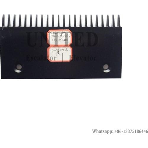 Escalator Black Aluminum Comb Plate SMR313609 SMR318762 L199.4mm W107mm Hole Space 145mm 22Teeth CENTER MIDDLE