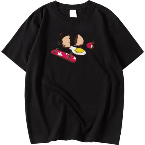Summer Comfortable Male T-Shirt Breathable Casual Tee Shirts Broken Egg Skateboard Print Tops Short Sleeve S-Xxxl T-Shirts Men