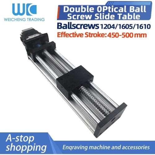 GX80 Inch Square Rail SFU1605/1204/1610 450mm 500mm Ball Screw Sliding Table Sliding Cross Linear Slide Platform Guide XYZ Shaft