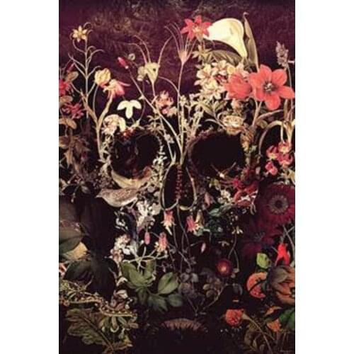 JMINE Div 5D Bloom Flower Skull Full Diamond Painting cross stitch kits art High Quality Scenic 3D paint by diamonds