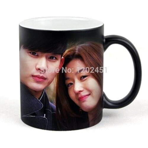SPSCO Drop shipping Personalized Magic Mug, Custom Magic Photo Mug,Heat Color Changing Mug