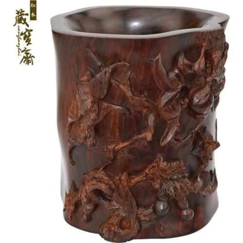 Laos red wood carving wood crafts ornaments many sons pen collection gift boutique business