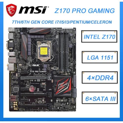 Asus Z170 PRO GAMING Desktop Motherboard Z170 Socket LGA 1151 For Core i7 i5 i3 DDR4 64G USB3.0 M.2 ATX Used Mainboard