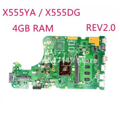 X555YA A6-7310 CPU 4GB RAM Mainboard REV2.0 For ASUS X555Y X555YA X555YI X555DG A555D X555D Laptop Motherboard Test 100% OK