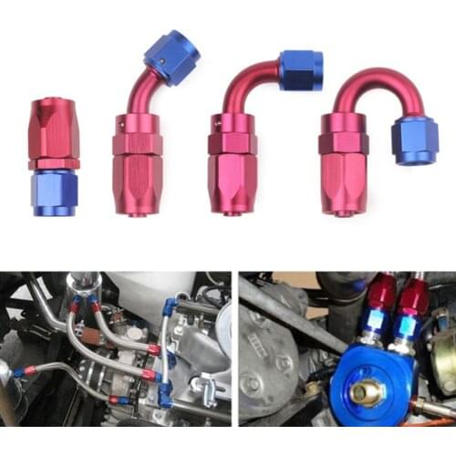 Reusable Aluminium PTFE 6AN Elbow 0 45 90 180 Degree AN6 Hose End Adaptor