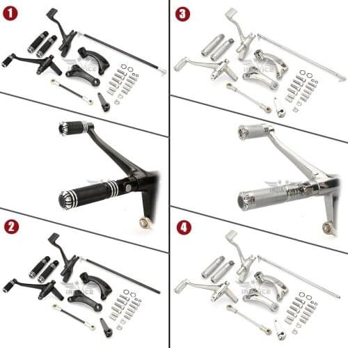 Motorcycle sportster black and chromed Forward Control Kit with CNC cut Pegs For Harley Sportster Iron XL883 1200 2004-2019