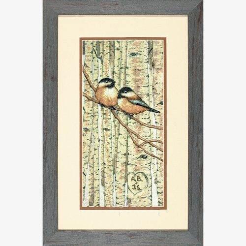 Colorfully fabric Top Quality Lovely Beautiful Counted Cross Stitch Kit Love Birds Bird Lover Couple in Forest Trees