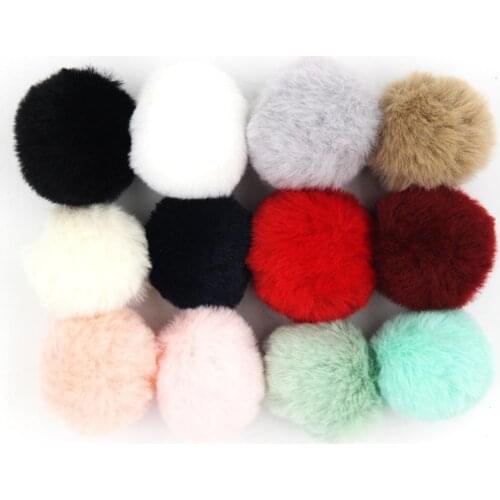 Pack of 24 Mini Small Faux Fur Pompoms Rabbit Fur for Knitted DY Handmade Crafts Accessories