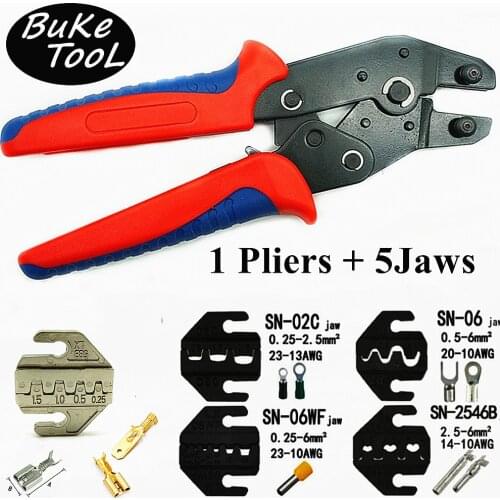 SN58B Crimping Pliers Quick Jaw Replacement For 2.8 4.8 6.3/Tube/Insulated/Blade Female and Male Terminals Electrician Tools