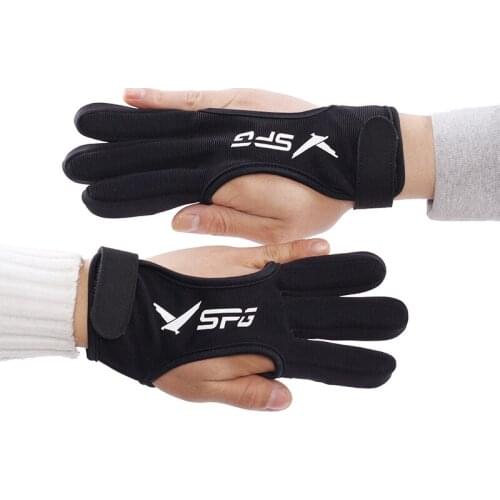 Archery 3 Fingers Gloves leather Black High Quality Hand Protection Gloves Recurve Compound Bow Accessories