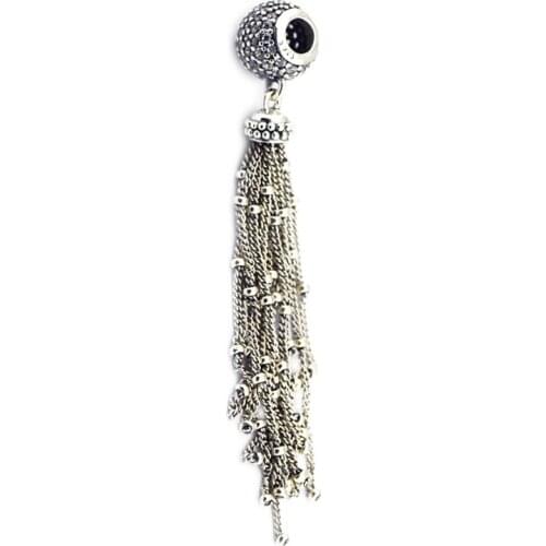 Fits Pandora Bracelets Enchanted Tassel Pendant Charms 925 Sterling Silver CZ Beads DIY Jewelry Making Gift for Women Wholesale