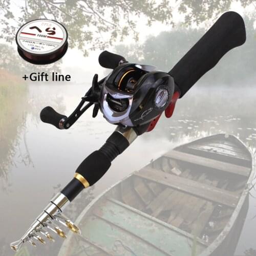 1.65m Portable Travel Outdoor sports telescopic fishing rod and Spinning Reels set Trout Casting Rod fishing fish bag