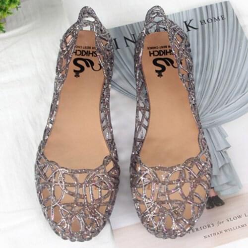 Womens Sandals 2020 Fashion Lady Girl Sandals Summer Women Casual Jelly Shoes Sandals Hollow Out Mesh Flats 36-40