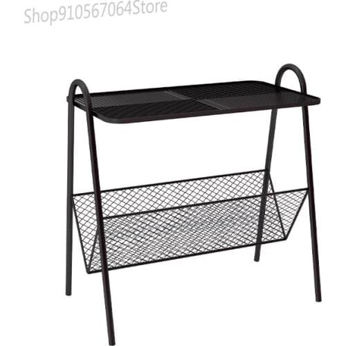 Nordic Sofa Side Table Small Table Magazine Storage Rack Modern Minimalist Wrought Iron Corner Bedroom Bedside Table Bedside Tab
