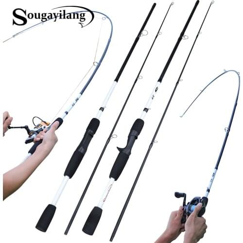 Sougayilang 2/3 Sections Glass Fiber Spinning/Casting Fishing Rod Ultralight Weight Fishing Pole Travel Rod Fishing 1.7/1.75m