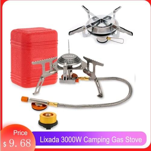 Lixada 3000W Camping Gas Stove Outdoor Cooking Portable Foldable Split Burner with Gas Conversion Head Adapter Split Stove 캠핑용품