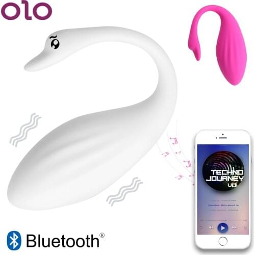 OLO Swan Shape G-spot Vibrator Clit Stimulator Vibrating Vagina Egg Bluetooth Wireless Remote Control Sex Toys for Women
