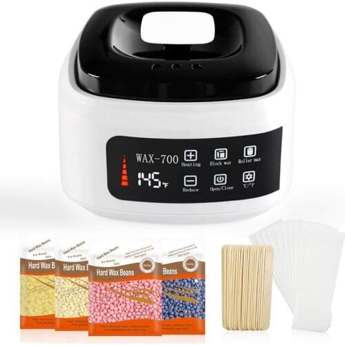 Wax Warmer for Hair Removal Waxing Kit Intelligent LED Display Wax Heater Set With 4 Hard Wax Beans At Home Waxing Kit for Women