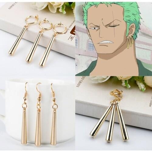 Japan Anime Roronoa Zoro Earrings Fashion Cartoon Jewelry Accessories Gift for Friends Fans