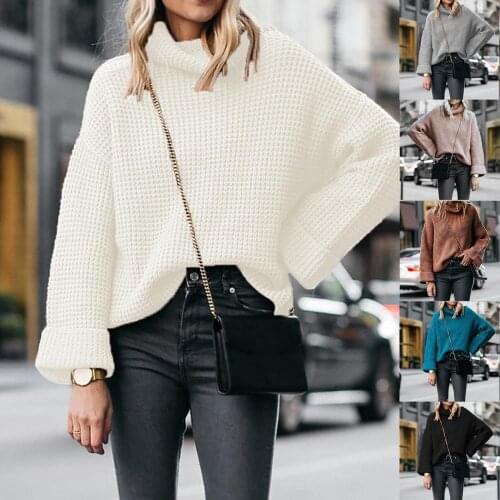 Women Vintage Thicken Sweaters Autumn Winter Solid Color Knit Pullovers Long Sleeve Turtle Neck Jumper Korean Style Knitted Tops