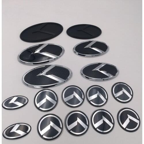 1Set=7pcs 3D ABS Black K Flight emblem badge Sticker Hood Trunk Wheel Cap Horn Badge For KIA K5 2011-2013 Optima Forte 2009-2014
