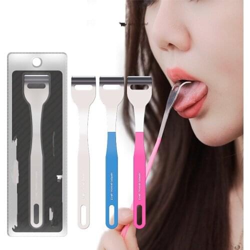 1PC Useful Tongue Scraper Stainless Steel Oral Tongue Cleaner Medical Mouth Brush Reusable Fresh Breath Maker Manual Toothbrush