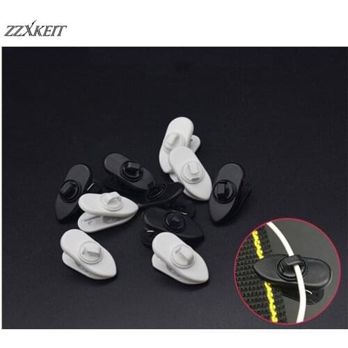 10Pcs Cable Wire Cord Lapel Collar Clip Nip Clamp Holder Easy Earphone Accessoriesr White/Black
